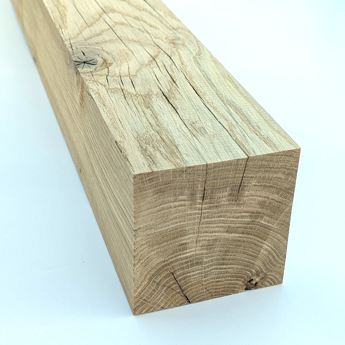 Poteau carré en chêne massif raboté , 80 × 80 mm, 2,5 m