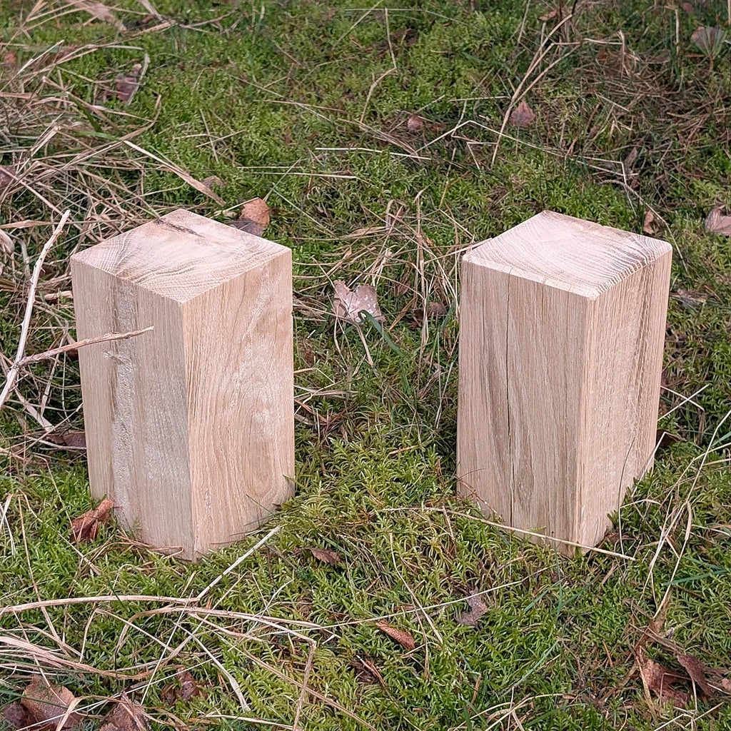 Le double Plume – Cube en chêne massif 11×22 cm