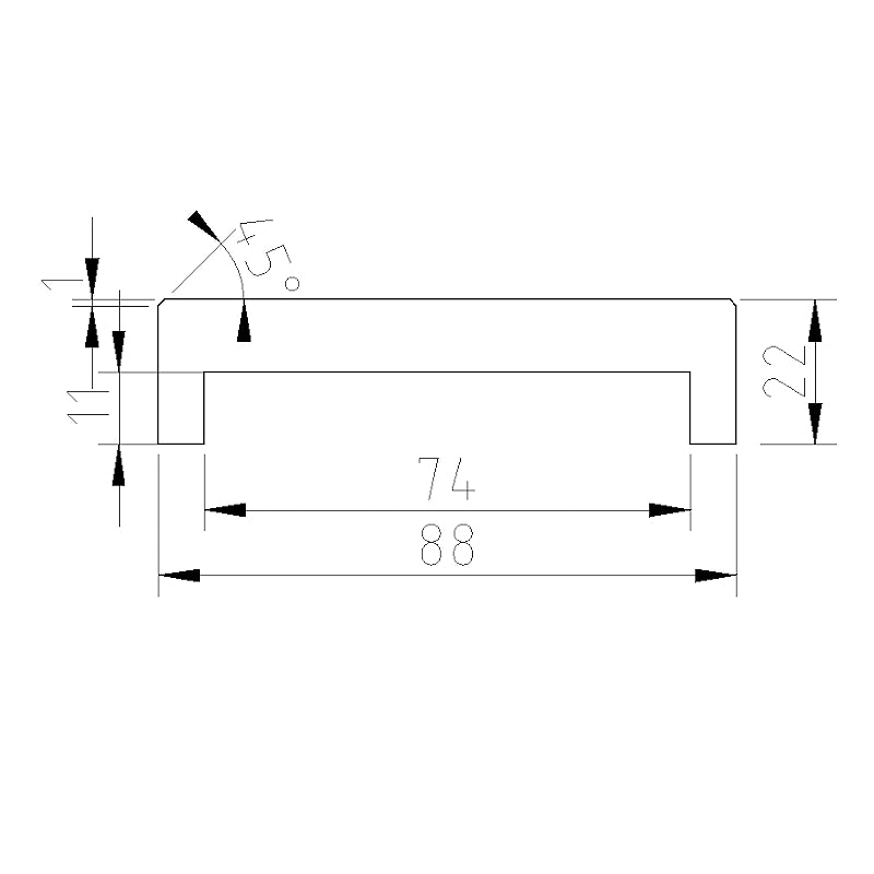 Nez de Cloison en Chêne massif raboté 22 x 88 mm x 2,4 m