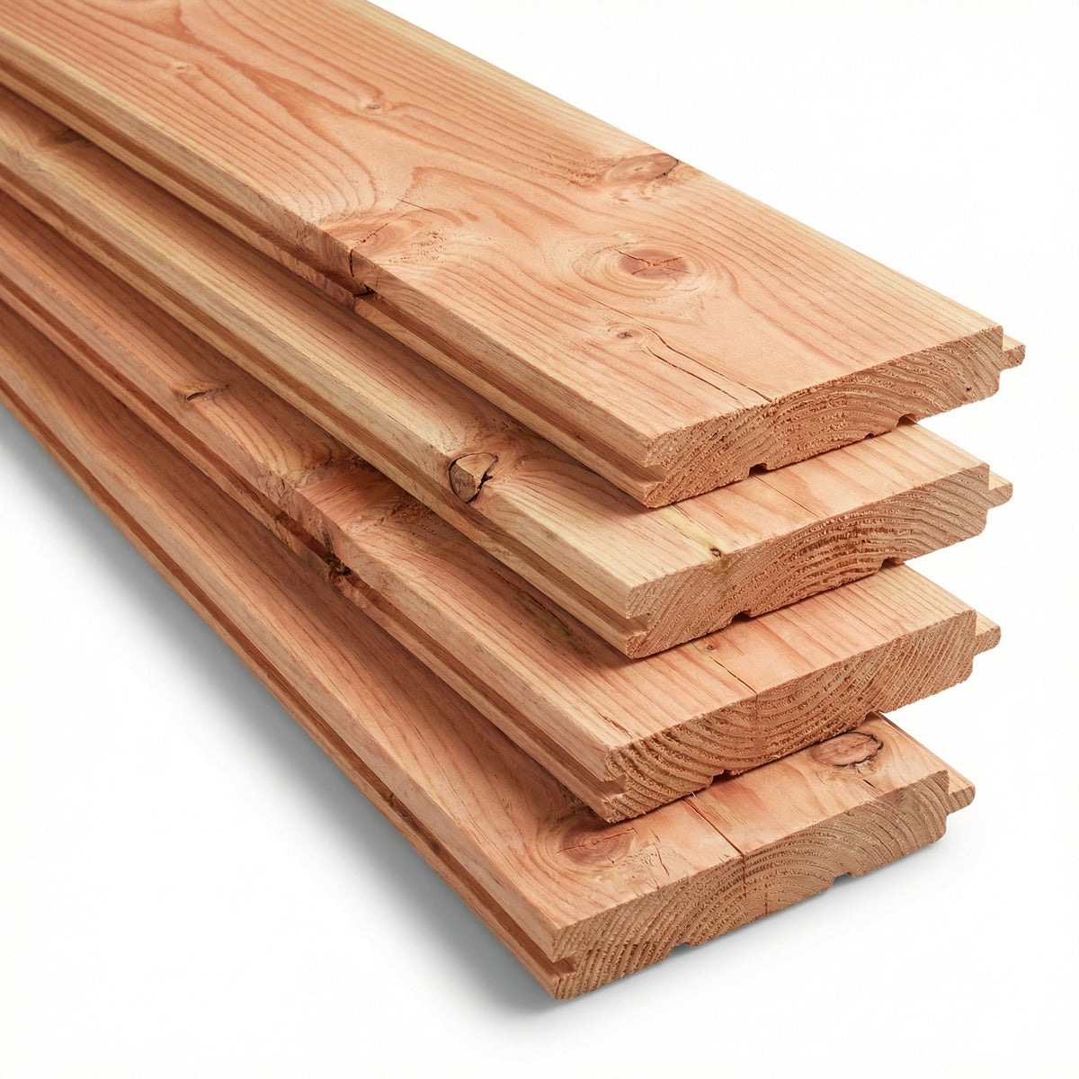 Bardage Douglas massif Qualité BC 22×145mm – lames avec nœuds naturels prononcés, caractère rustique authentique, essence du Massif Central